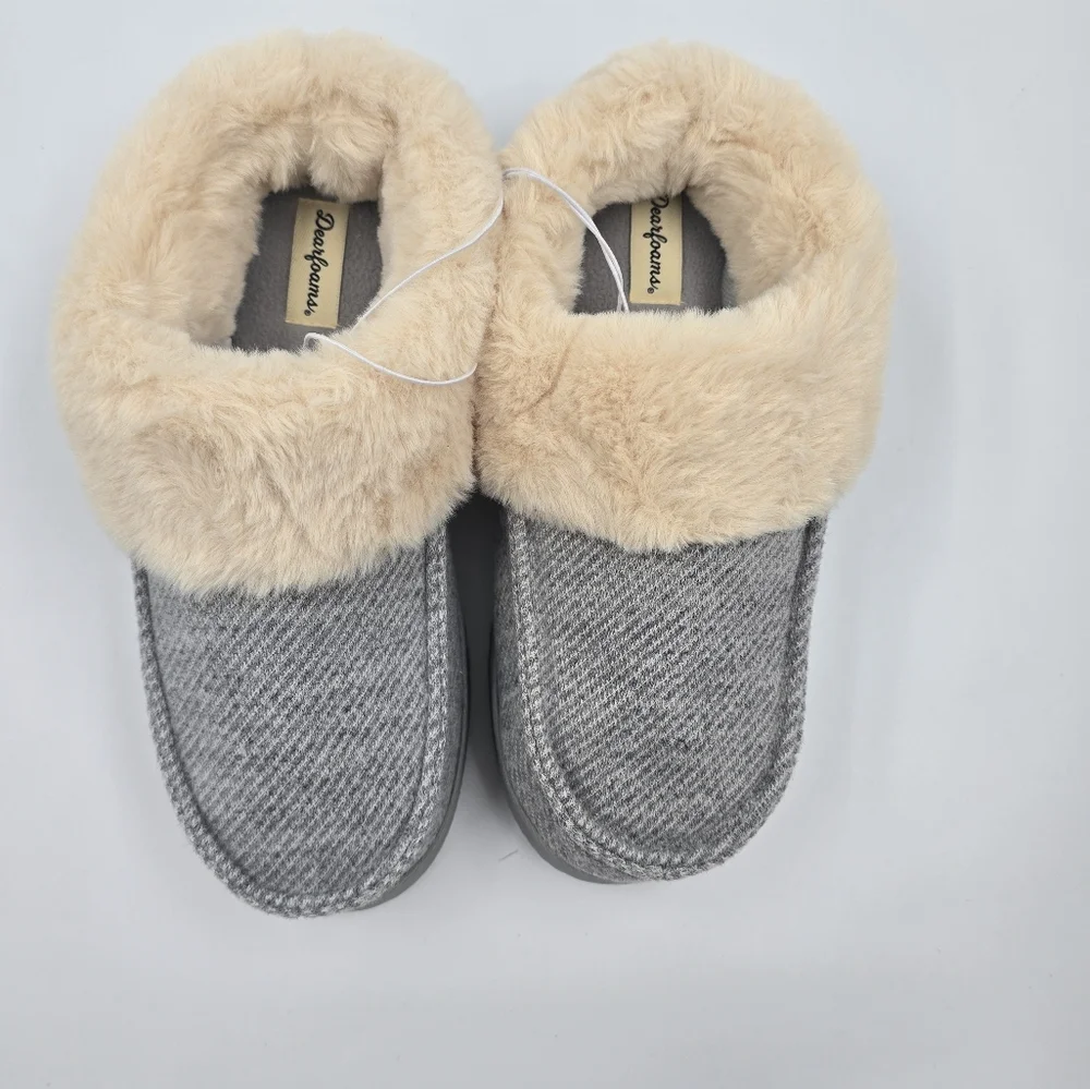 Dearfoams  Women’s Memory Foam Clog Slipper (Light Heather Grey) Size 9/10 - Picture 3 of 6